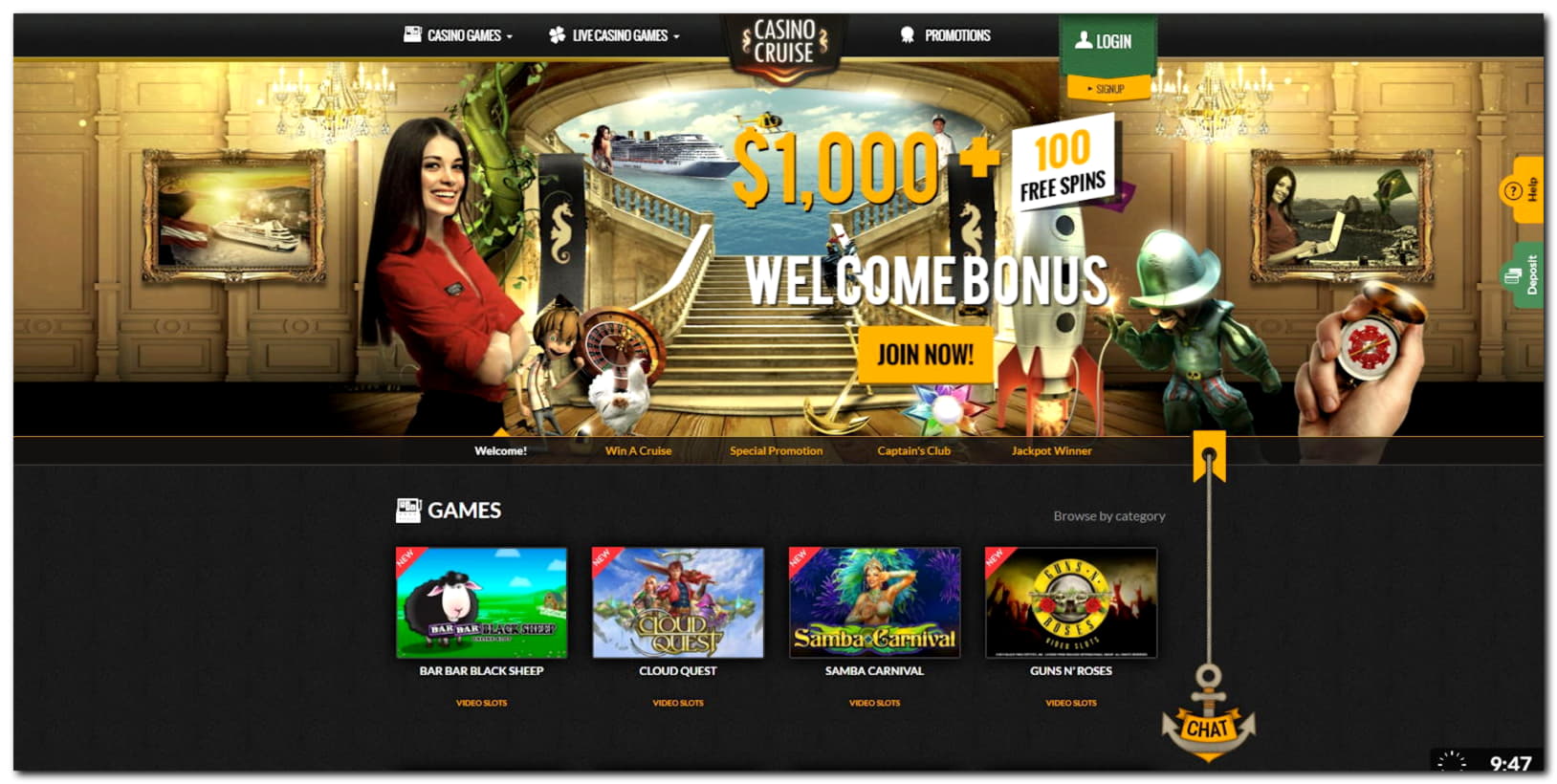 510% Bonus za pierwszy depozyt w kasynie Spin Palace